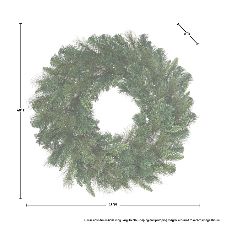 Belgium Wreath 48" Branch Tips Natural Green Un-lit - Diamond Home USA