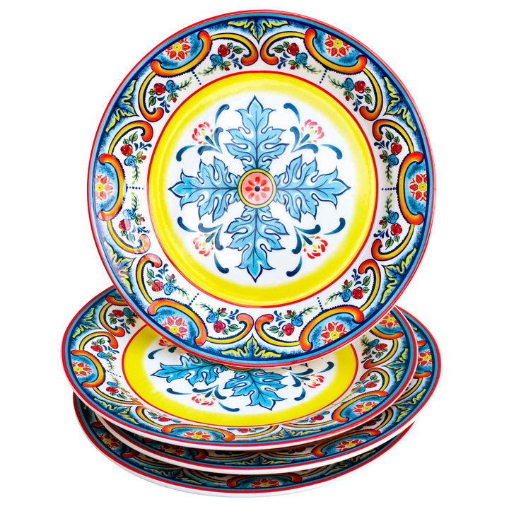 Euro Ceramica Zanzibar Collection Vibrant 8.7" Ceramic Salad/Dessert Plates - Diamond Home USA