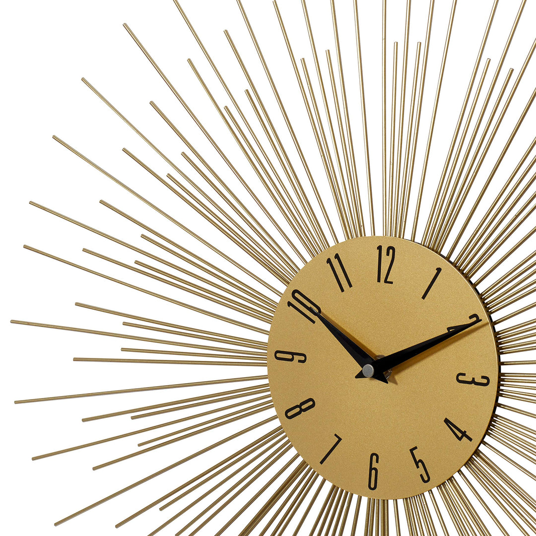 Gold Metal Contemporary Wall Clock 19 X 1 Yellow Modern - Diamond Home USA