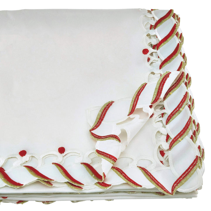 Candy Cane Border Design Christmas Tablecloth 65 x 160 - Rectangle - Diamond Home USA
