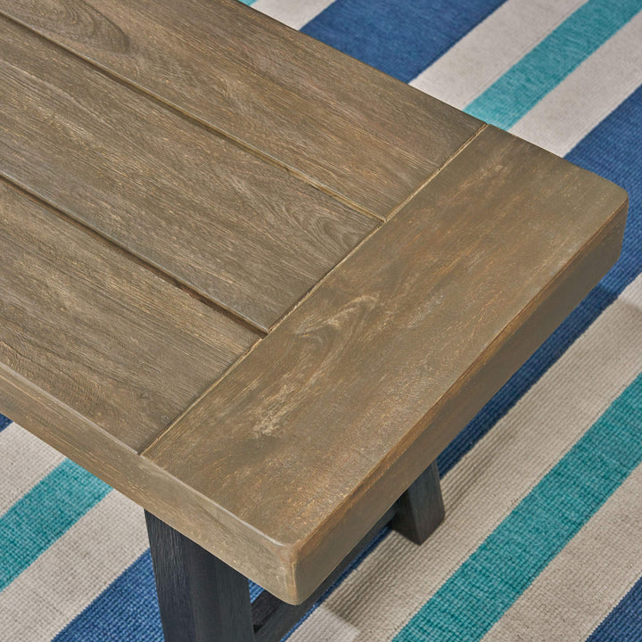 Christopher Knight Home Toby Outdoor Acacia Wood Bench Sandblast Gray Finish and - Diamond Home USA
