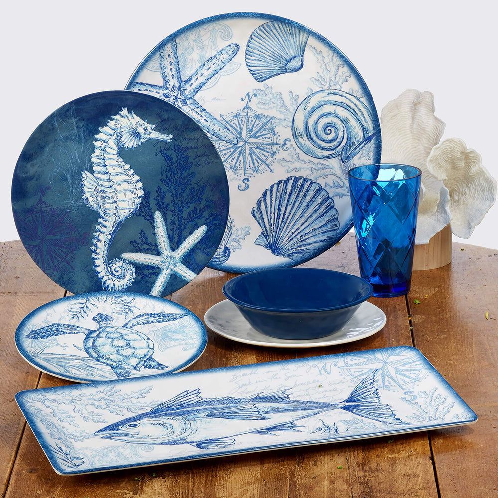 Certified International Oceanic 9" Melamine Salad/Dessert Plate Medium Set of 6 - Diamond Home USA