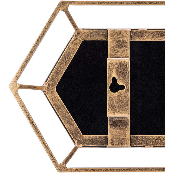 Traditional Hexagon Beveled Mirror 36 inches h X 8 inches w Gold Glass Medium - Diamond Home USA
