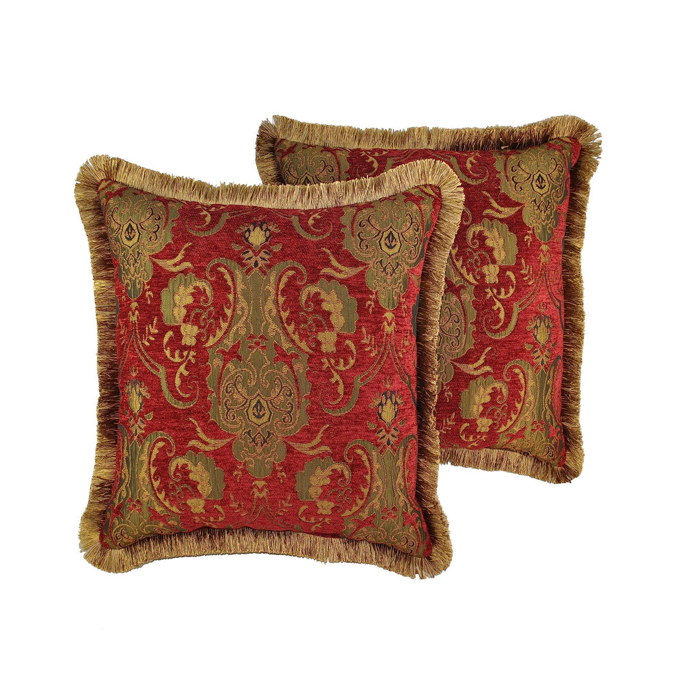 Sherry Kline PCHF China Art Red 20-inch Decorative Throw Pillows (Set of 2) - Diamond Home USA
