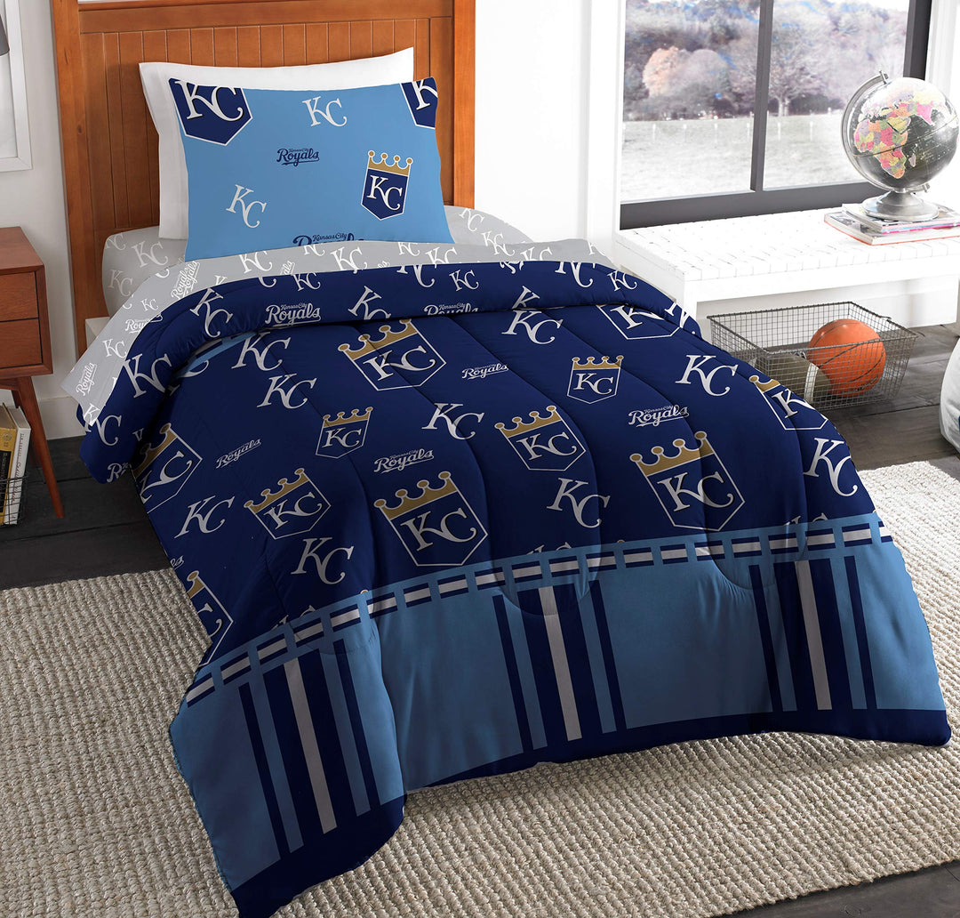 Northwest MLB Kansas City Royals Twin Bed in a Bag Complete Bedding Set