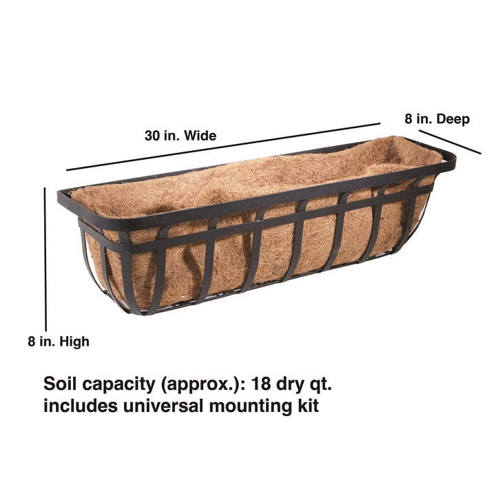 Panacea Products Flat Iron Series 30-inch (30") Window/Deck Planter Black - Diamond Home USA