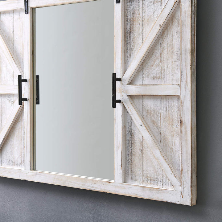 FirsTime & Co. Hayloft Barn Door Wall Mirror Vintage Decor