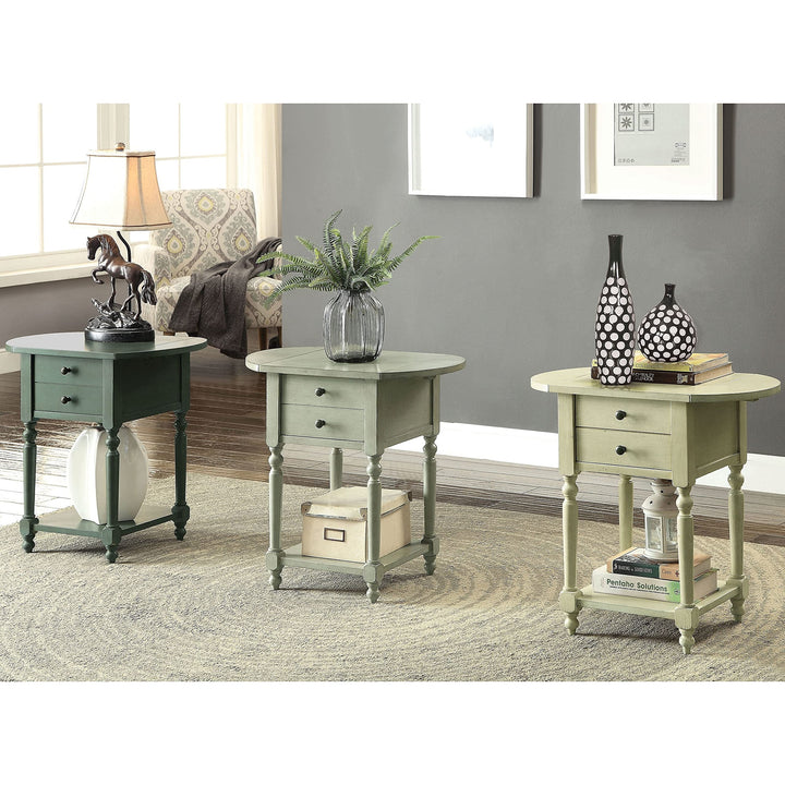 Furniture of America Kist Country Solid Wood 1-Drawer Side Table Antique Gray - Diamond Home USA
