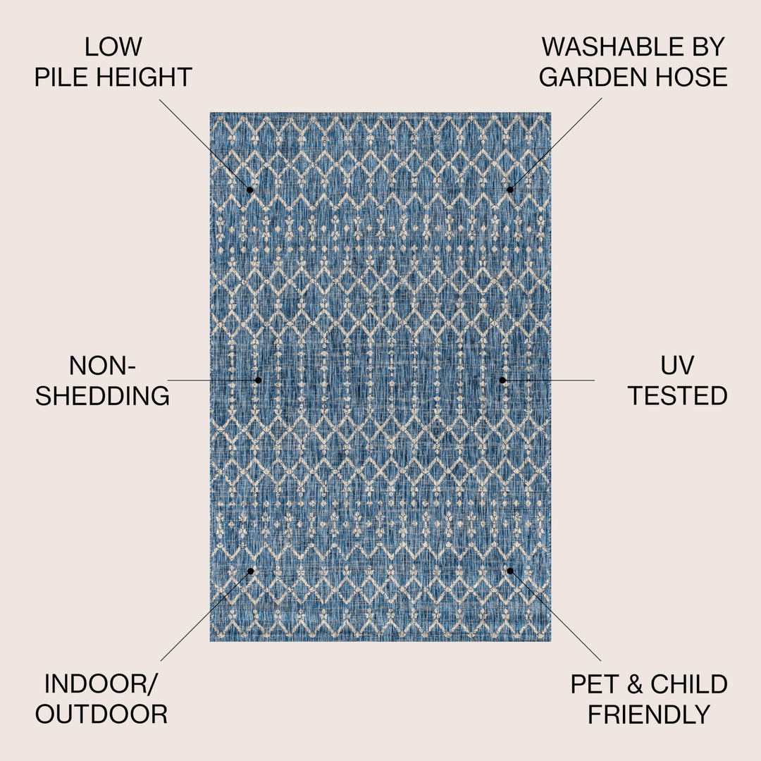 JONATHAN Y Trebol Moroccan Geometric Textured Weave Indoor/Outdoor Area Rug