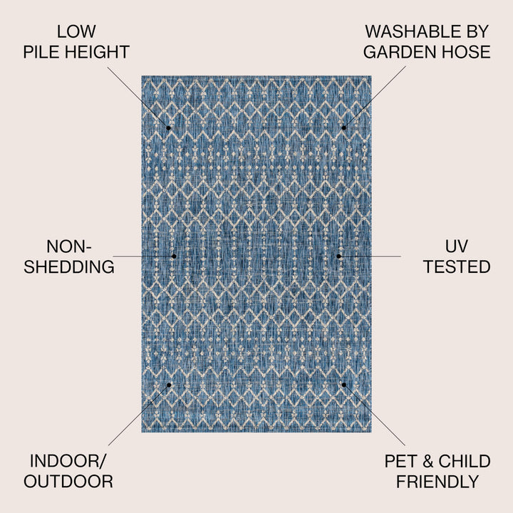 JONATHAN Y Trebol Moroccan Geometric Textured Weave Indoor/Outdoor Area Rug