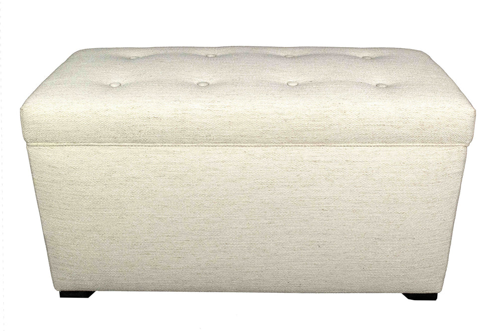 MJL Furniture Designs Angela Collection Button Tufted Upholstered Lift Top Ivory - Diamond Home USA