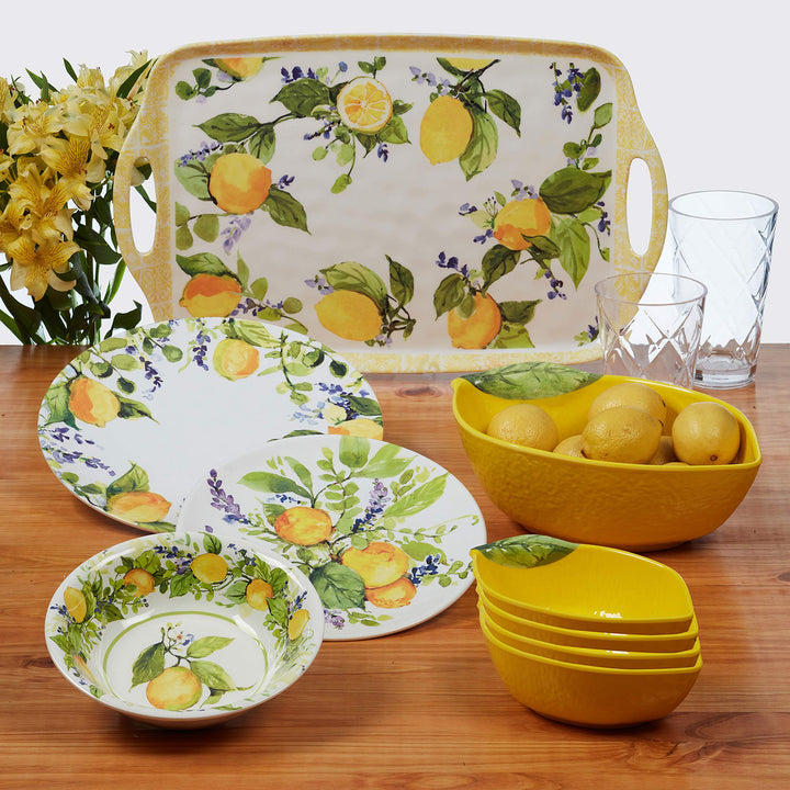 Certified International Zest 3-D Lemon 5 pc Melamine Serving Bowl Set Multicolor - Diamond Home USA