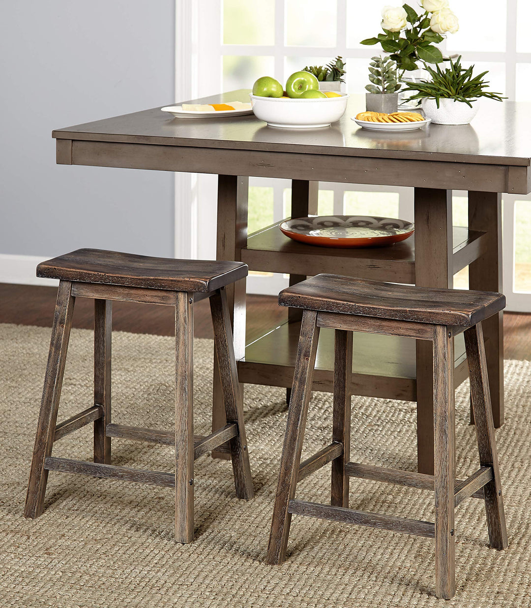 Target Marketing Systems Marney Mid Century 2 Piece Counter Height Kitchen Grey - Diamond Home USA