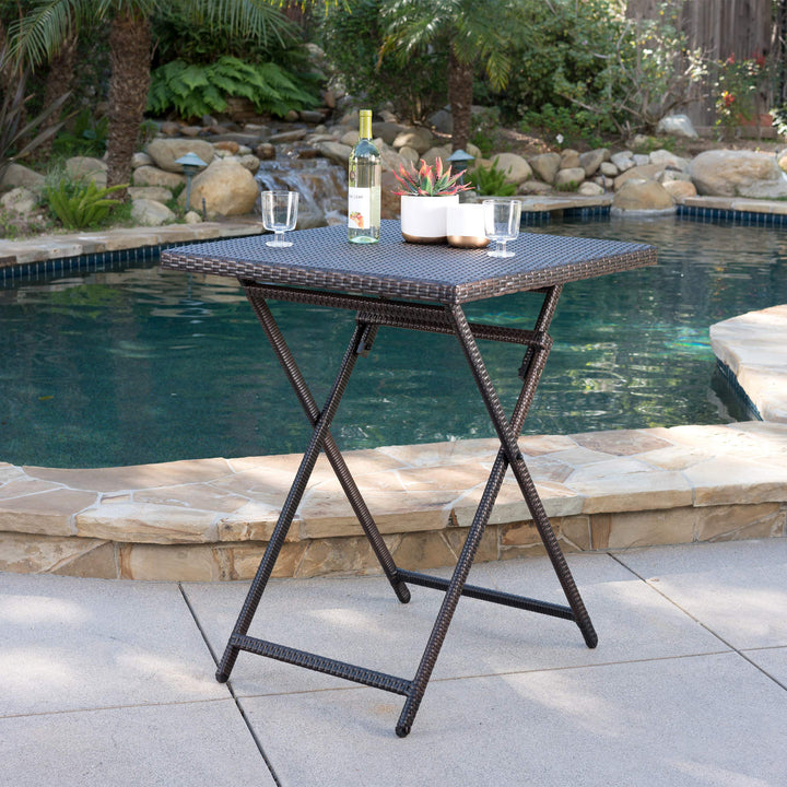 Christopher Knight Home Margarita Outdoor Wicker Bar Table Multibrown - Diamond Home USA