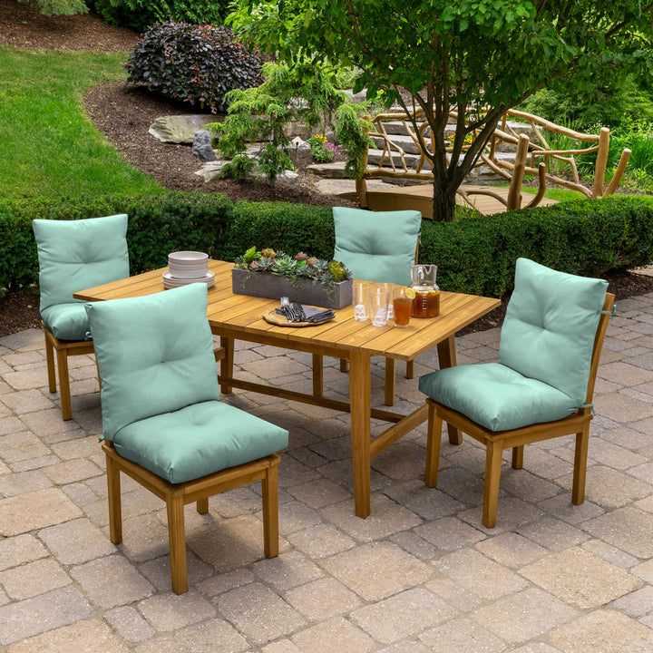 Arden Selections Outdoor Plush Modern Tufted Blowfill Dining Chair Cushion 21 Aqua Leala - Diamond Home USA