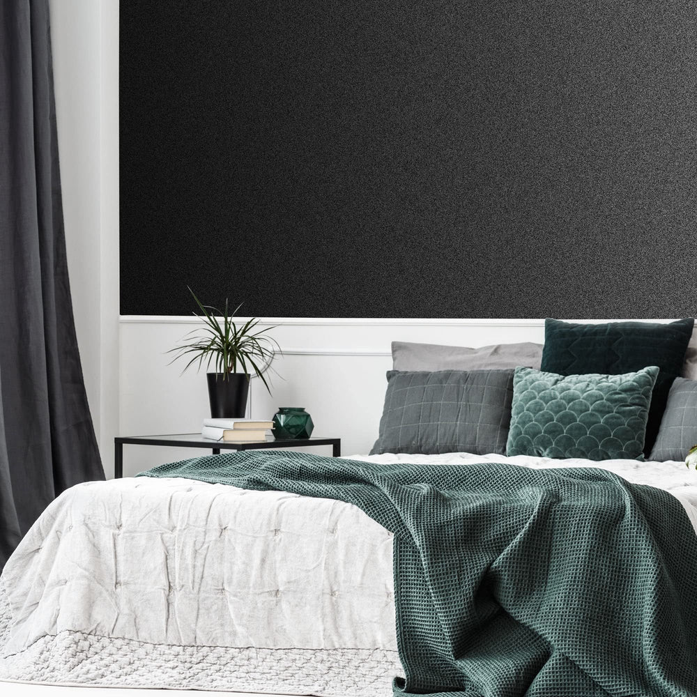 Dallas Sparkly Texture Black Wallpaper Abstract Modern Contemporary Paper - Diamond Home USA
