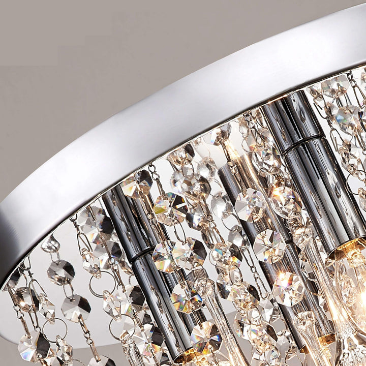 The Lighting Store Claudia 4-Light Chrome Finish Flush Mount with Clear - Diamond Home USA