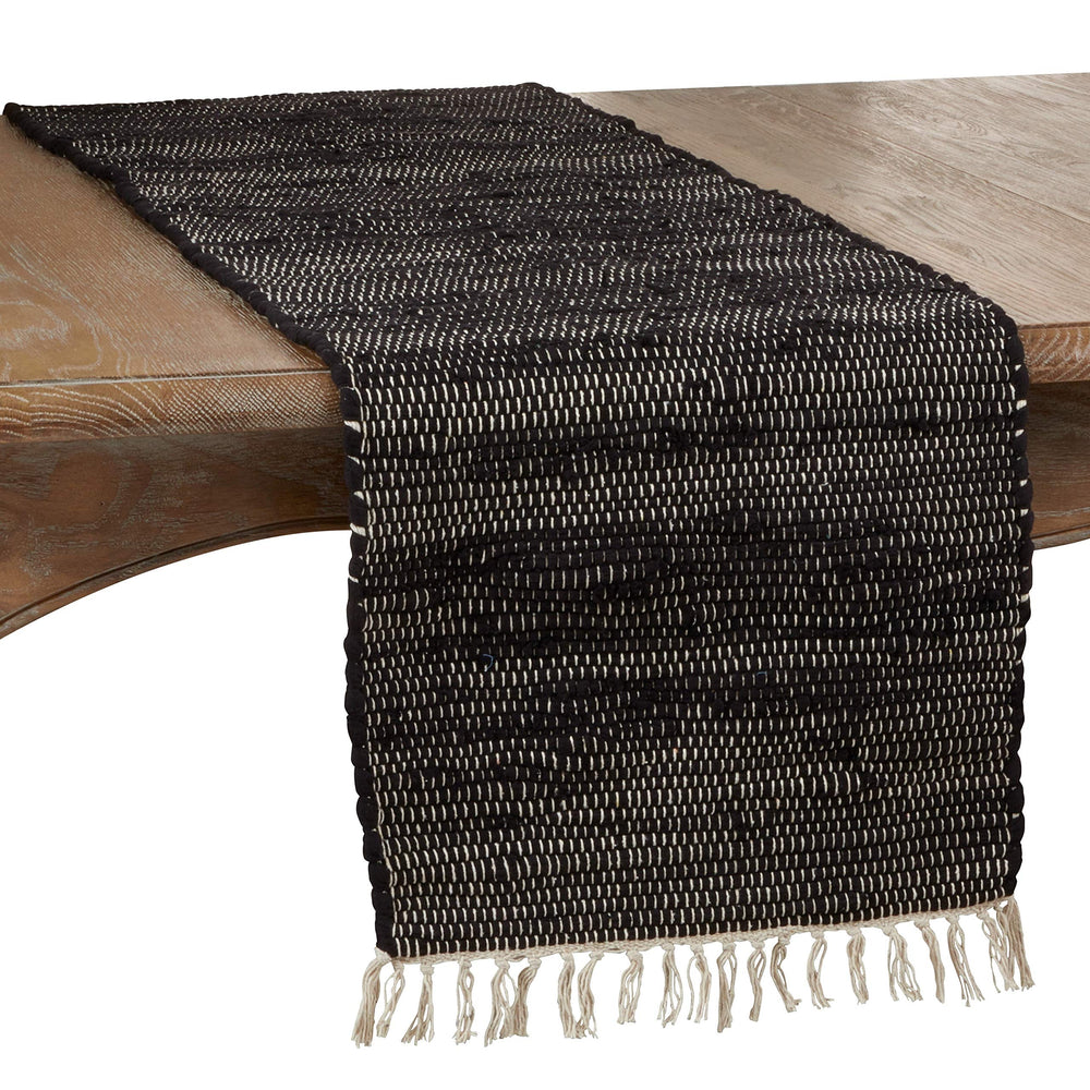 Design Table Runner Black Cotton - Diamond Home USA