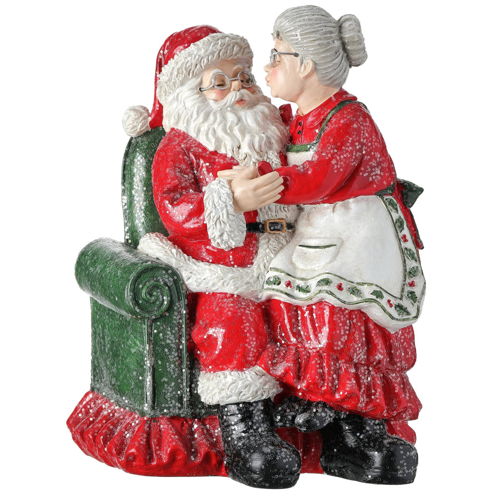 7.8" Resin Santa Mrs Claus in Chair Red - Diamond Home USA