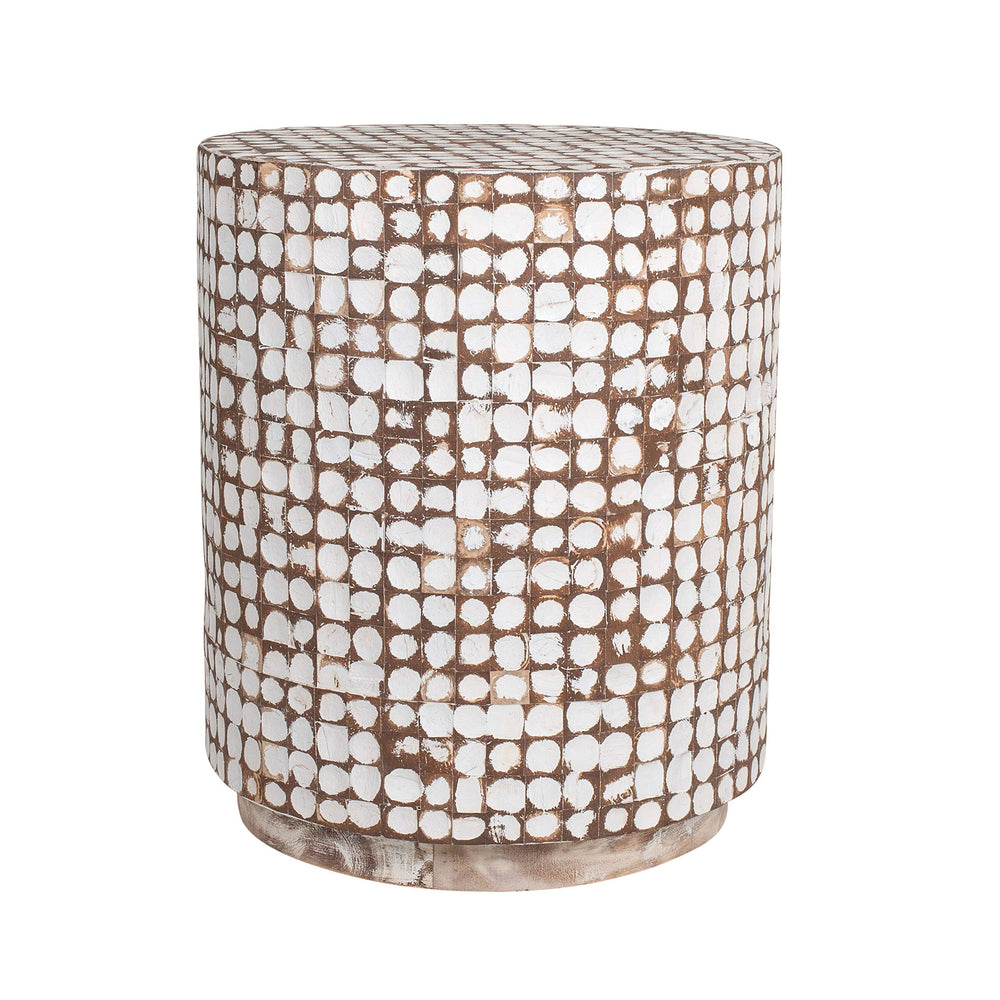 East at Main Simon end table White - Diamond Home USA