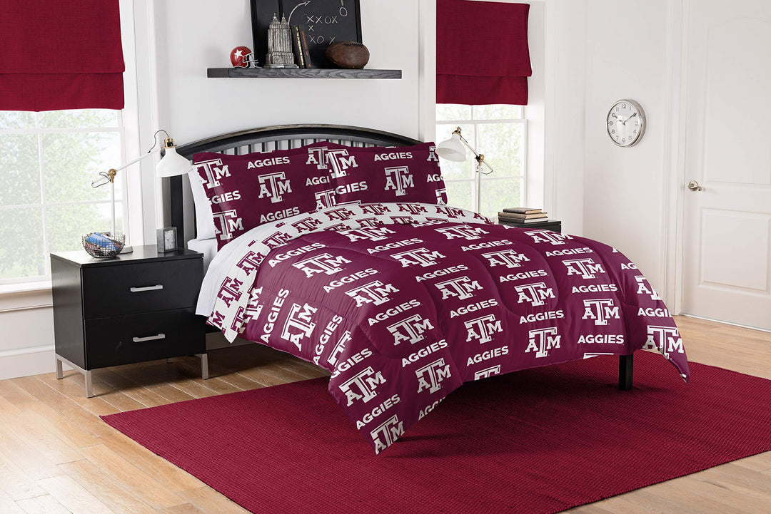 NCAA Texas A&M Aggies "Rotary" Full Bed In a Bag Set orange
