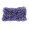 SARO LIFESTYLE 100% Wool Mongolian Lamb Fur Throw Pillow with Poly Filling 12" x 12"x20" - Ultra Violet
