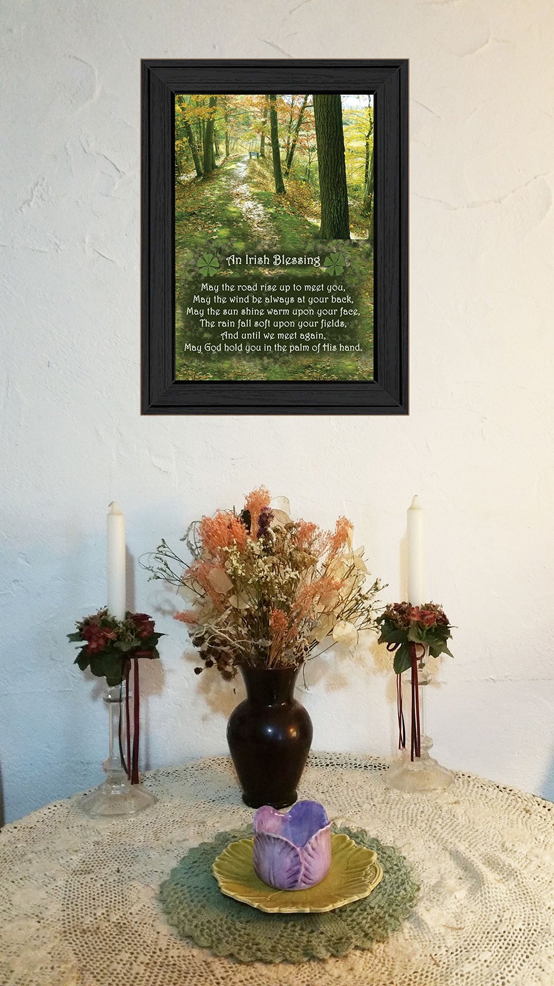 Irish Blessing By Trendy Decor4U Printed Wall Art Ready To Hang Framed - Diamond Home USA