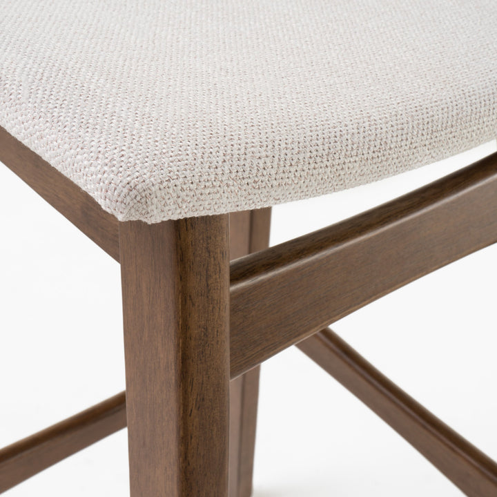 Christopher Knight Home Emmaline Fabric / Walnut Finish Bar Stools 2-Pcs Set - Diamond Home USA