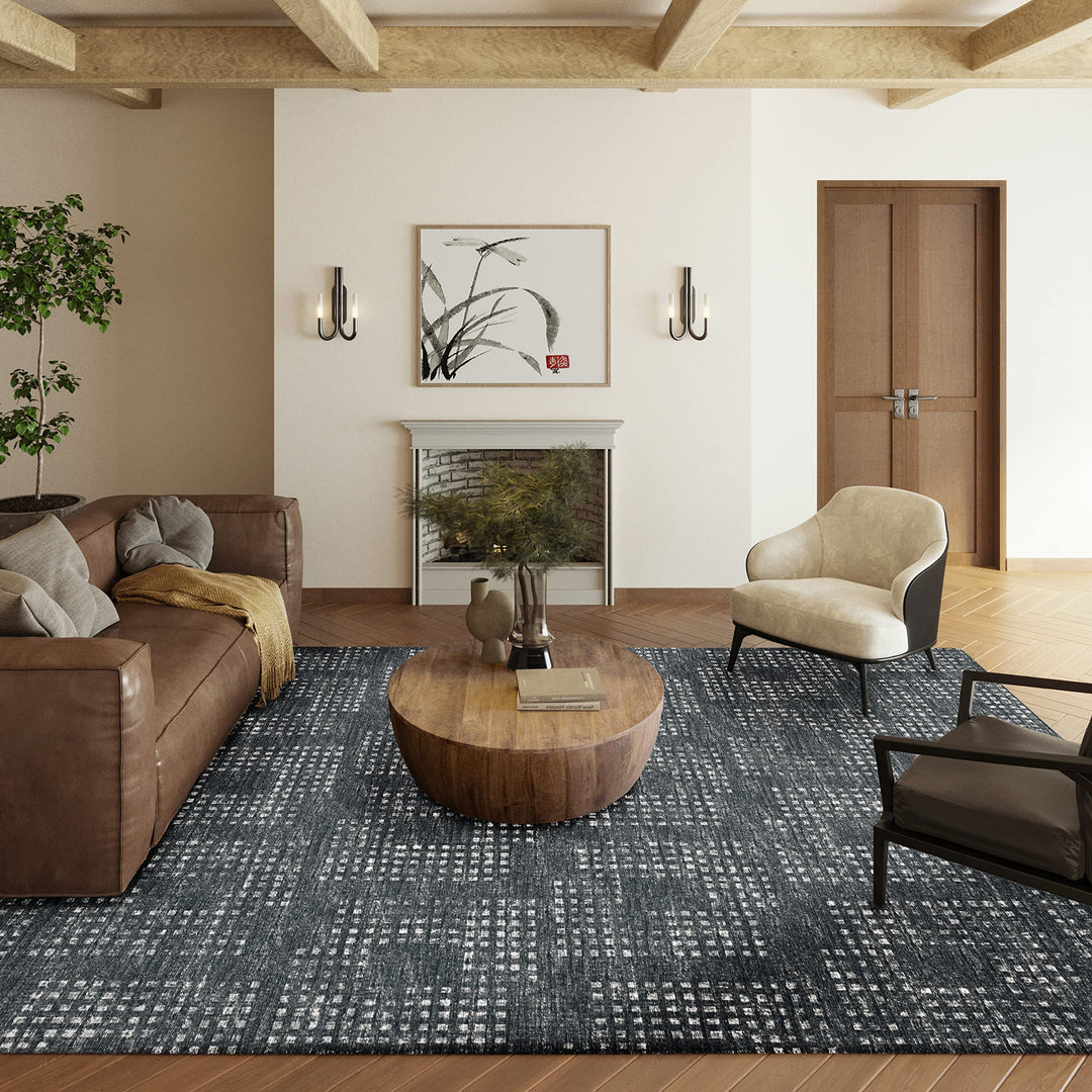 Indoor/ Outdoor Eleanor Modern Houndstooth Washable Rug