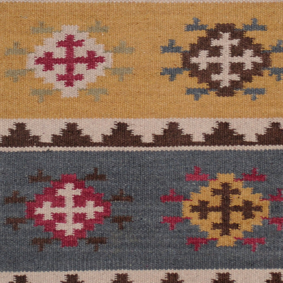 Herat Oriental Indo Hand Woven Tribal Vegetable Dye Kilim Wool Rug 3' x 5' - Diamond Home USA