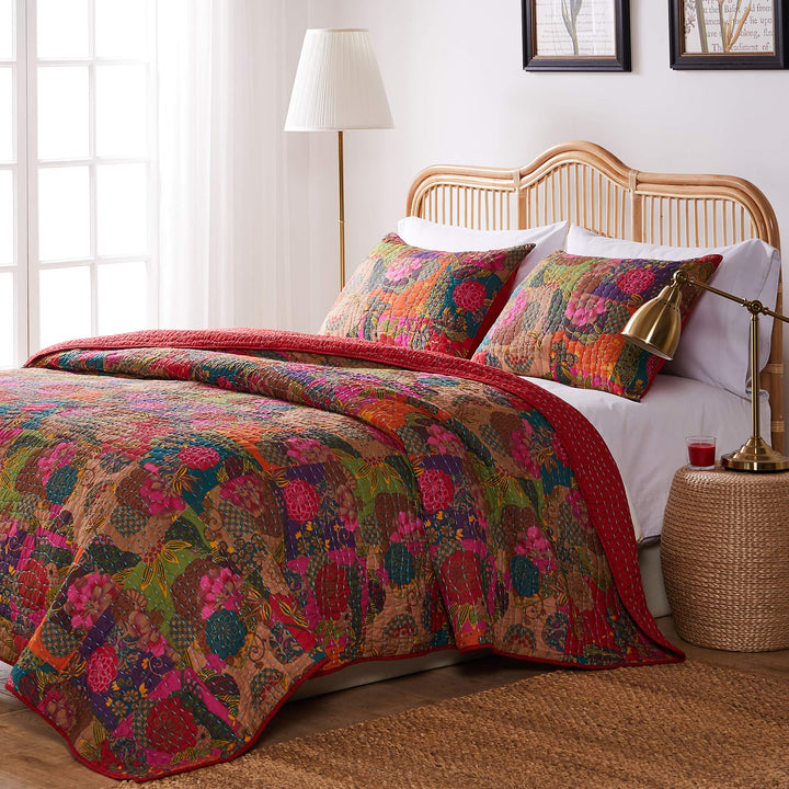 Greenland Home 3-Piece Jewel Quilt Set Multicolor