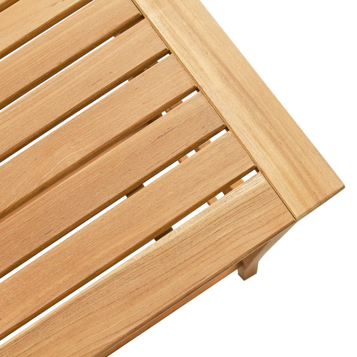 Cambridge Casual Wood 47in 2-Shelf Patio Console Table Indoor Outdoor Plantation Teak - Diamond Home USA