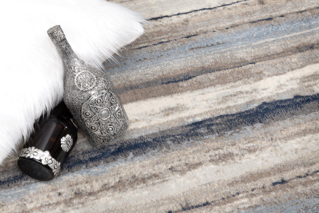 RUG BRANCH Havana Contemporary Scandinavian Blue Brown Indoor Doormat Rug for 2' X 5'1" - Diamond Home USA