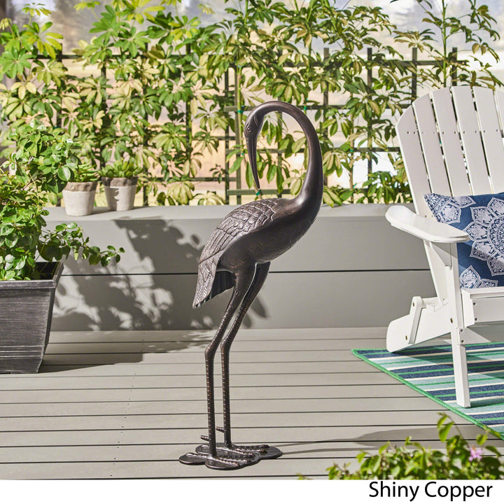Christopher Knight Home Sunny Outdoor 39 Inch Aluminum Crane Shiny Copper - Diamond Home USA