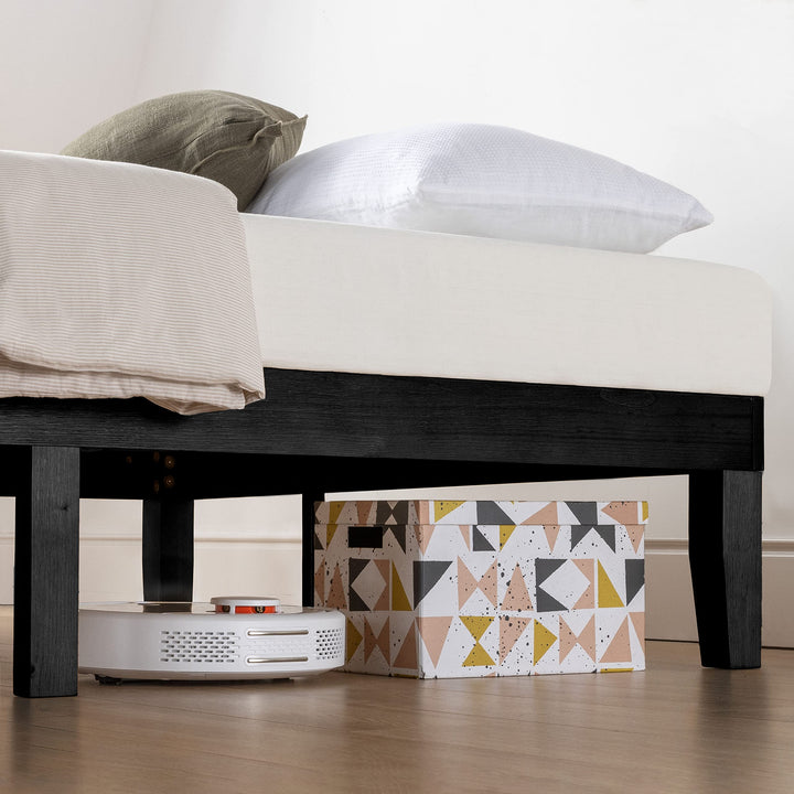 Mellow Naturalista Classic 12 Inch Solid Wood Platform Bed with Wooden Slats