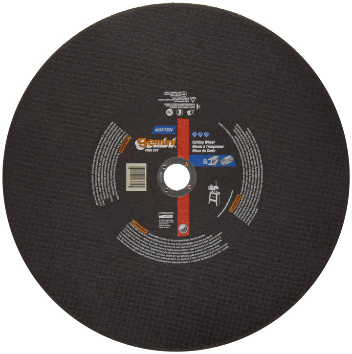 Norton Gemini Free Cut Large Diameter Reinforced Abrasive Cut-off Wheel Type 0