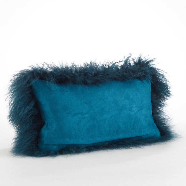 Poly-filled Mongolian Lamb Throw Pillow