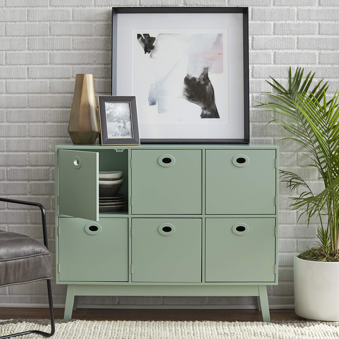 Target Marketing Systems Jamie Modern Storage Kitchen Cabinet 6 Drawers Mint - Diamond Home USA