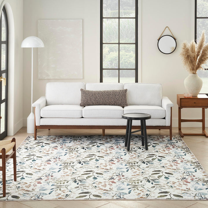 Nourison Nourison Washables Floral Ivory Multicolor 8' x 10' Area -Rug Easy - Diamond Home USA
