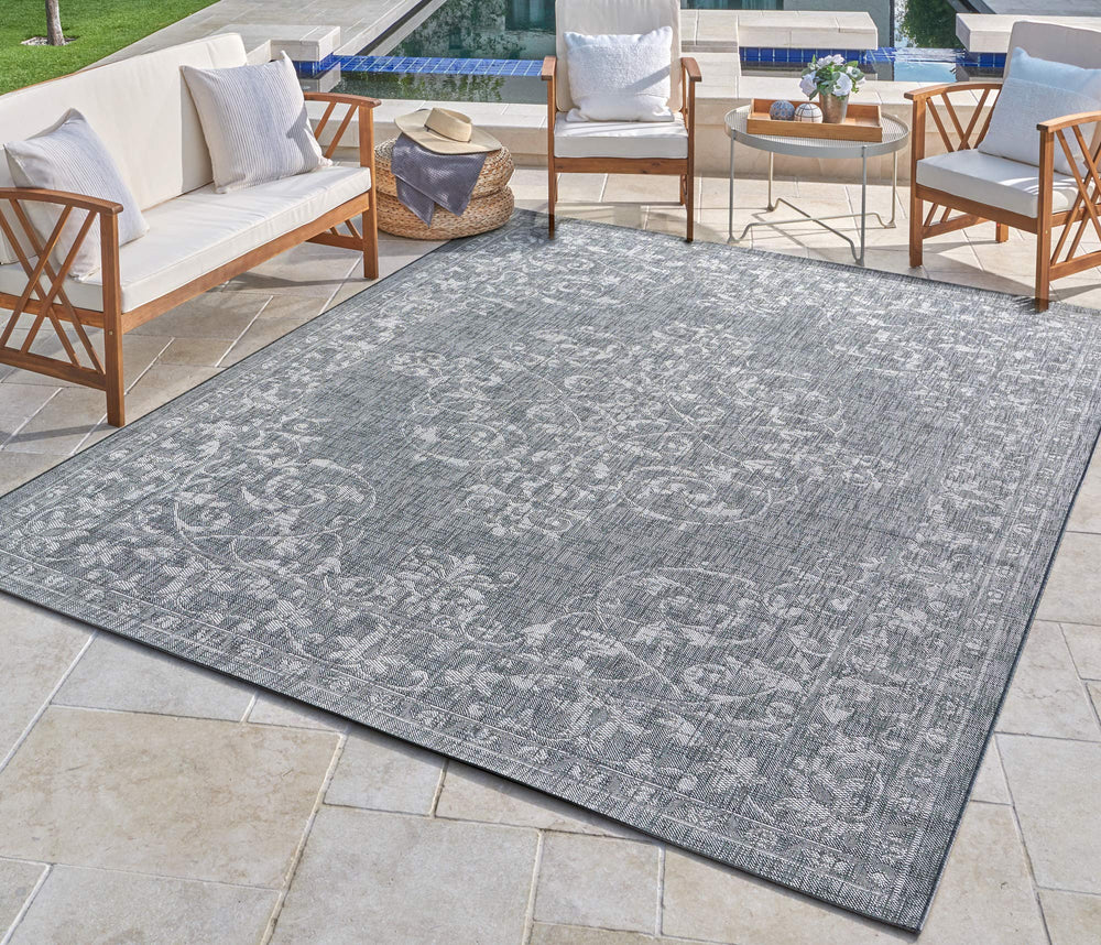 Gertmenian Indoor Outdoor Classic Flatweave Area Rug Stain & UV Resistant Carpet 7'10"x10' - Diamond Home USA