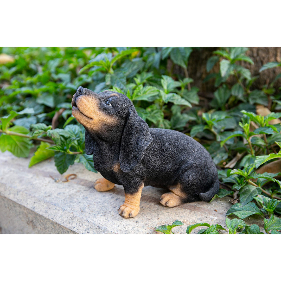 Howling Dachshund Puppy Statue Multi Color Polyresin