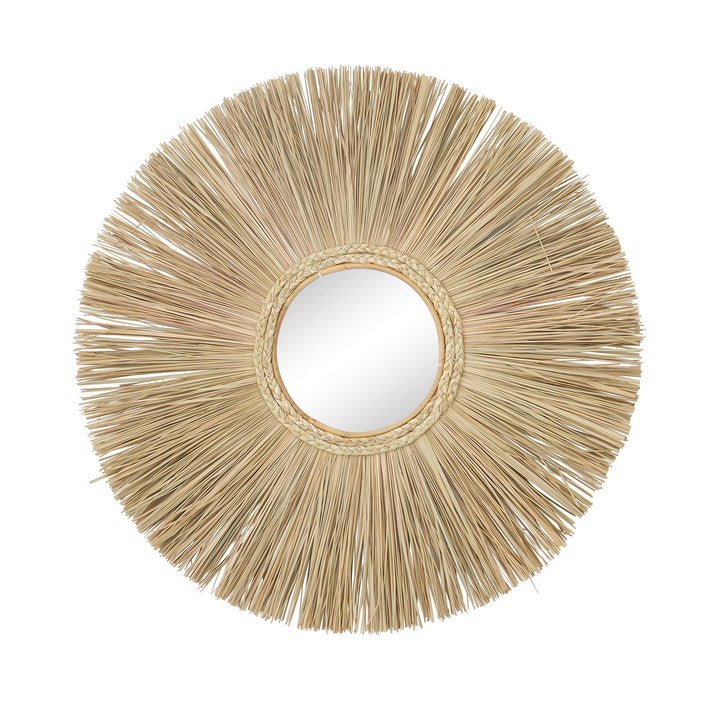 Brown Reed Bohemian Wall Mirror 32 X 2 Casual - Diamond Home USA