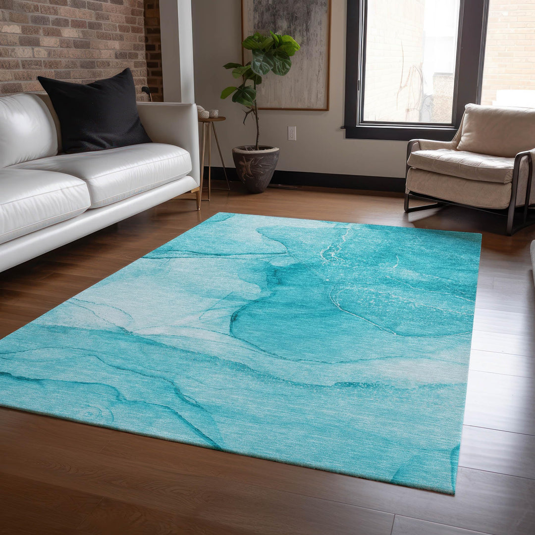 Addison Rugs Chantille ACN507 Teal 8' x 10 Indoor Outdoor Area Rug Stain - Diamond Home USA