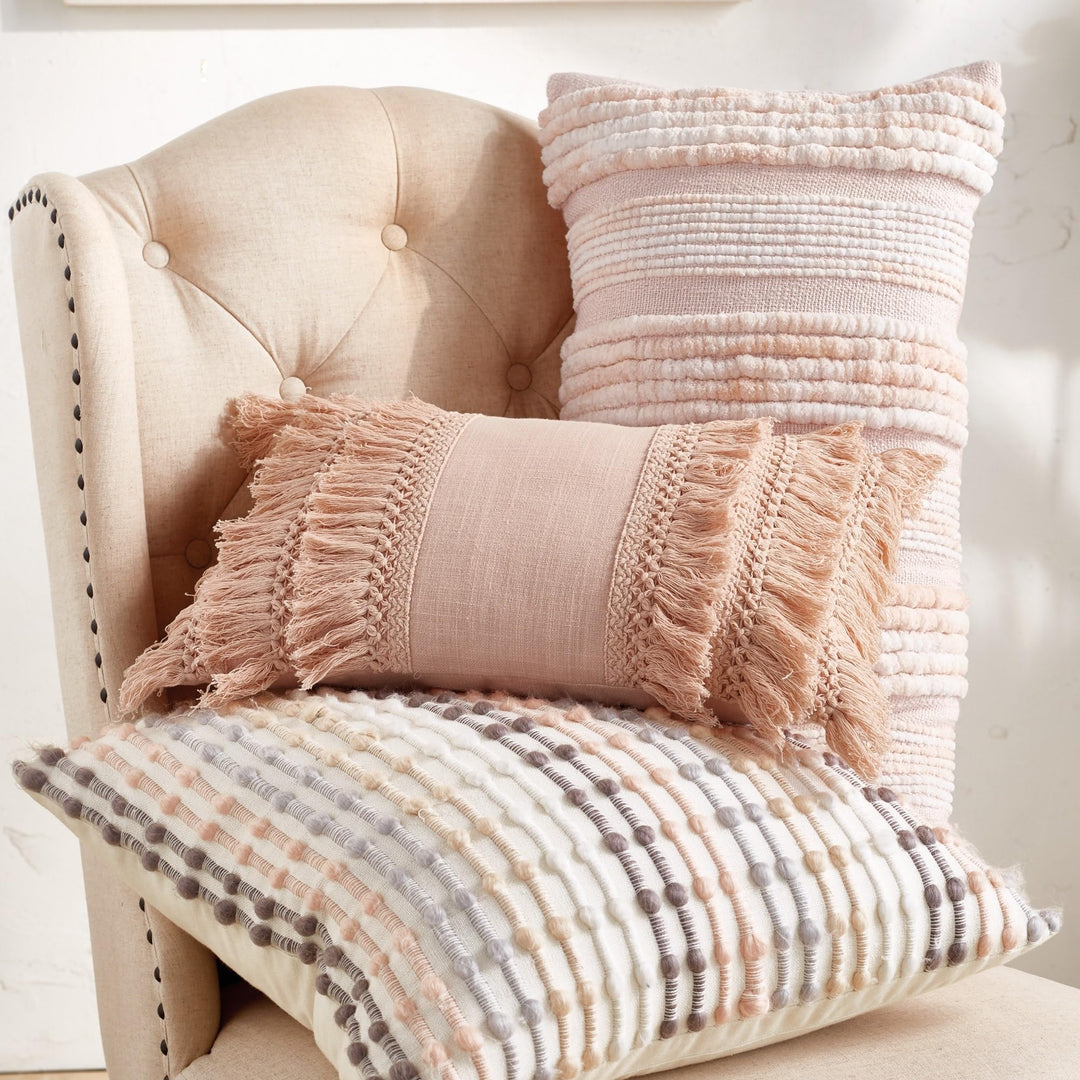 Space-Dyed Tufted Decorative Pillow Blush Single - Diamond Home USA