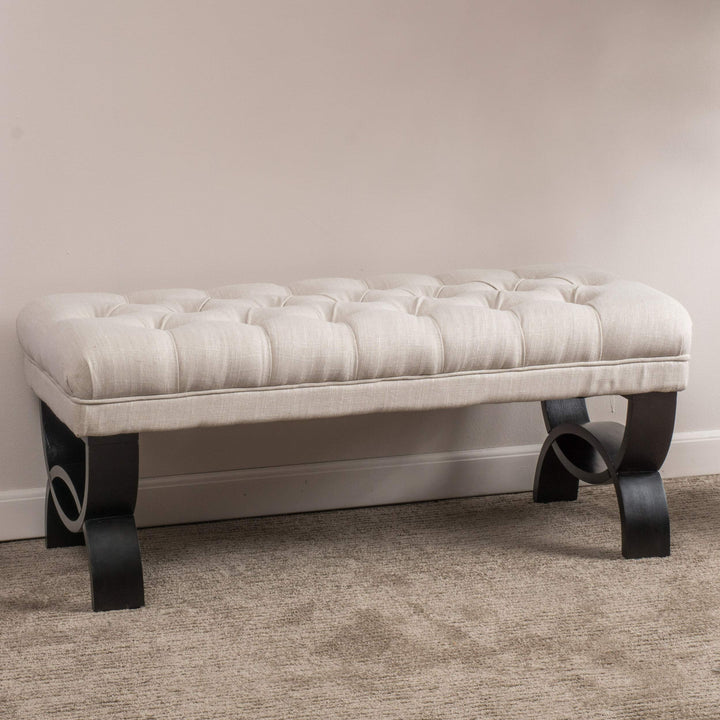 Christopher Knight Home Scarlett Fabric Ottoman Bench Dark