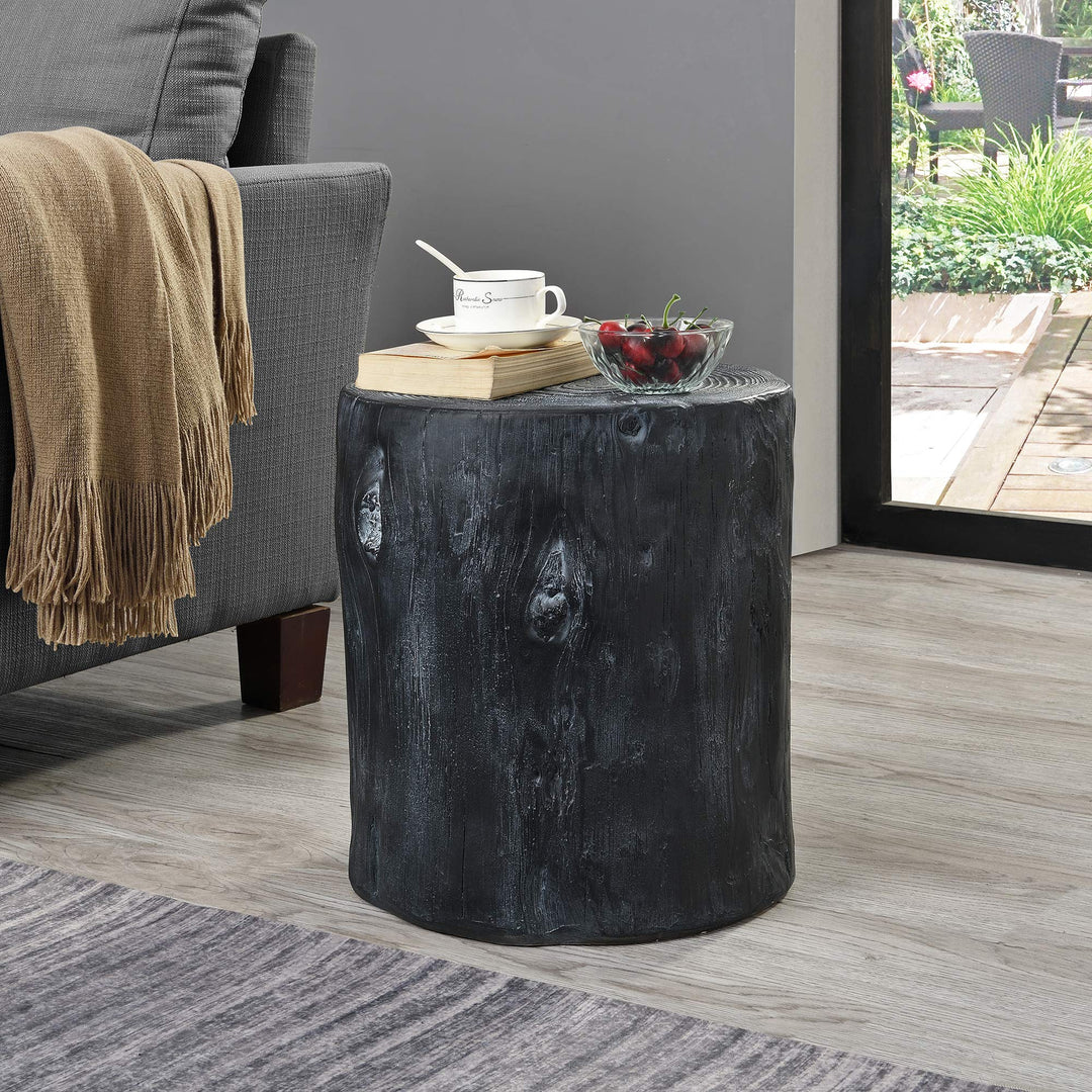 FirsTime & Co. White Arbor Log Table American Designed black 15 inches (70231) - Diamond Home USA