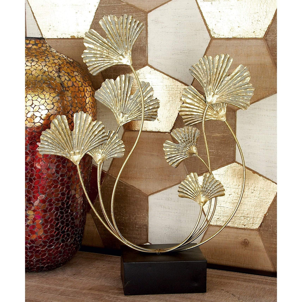 Metal Floral Sculpture Gold - Diamond Home USA