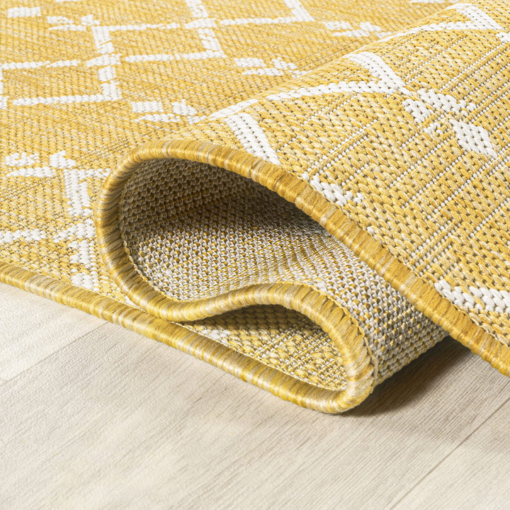 JONATHAN Y Trebol Moroccan Geometric Textured Weave Indoor/Outdoor Area Rug