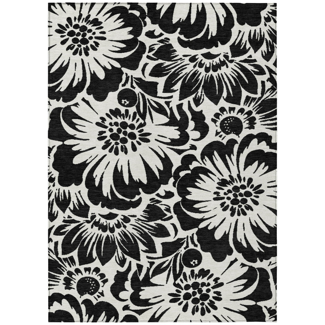 Addison Rugs Chantille ACN551 Black 3' x 5 Indoor Outdoor Area Rug Stain Black - 3' x 5'