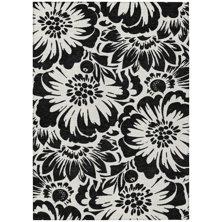 Addison Rugs Chantille ACN551 Black 3' x 5 Indoor Outdoor Area Rug Stain Black - 3' x 5'